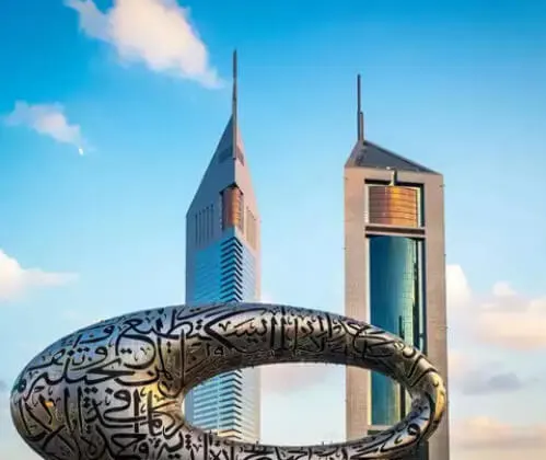 Dubai skyline glitters with splendor